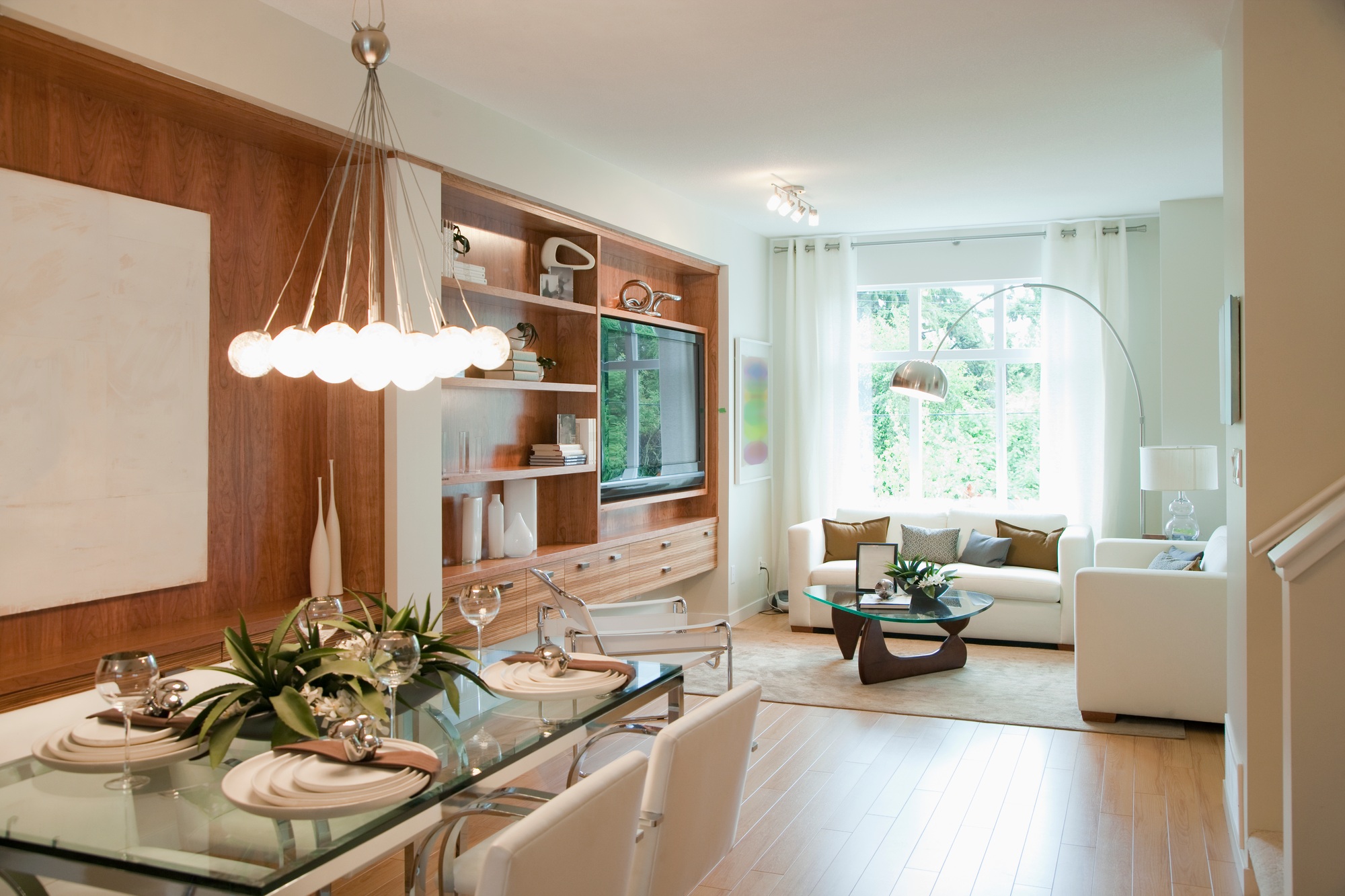 Luxury living room and dining room