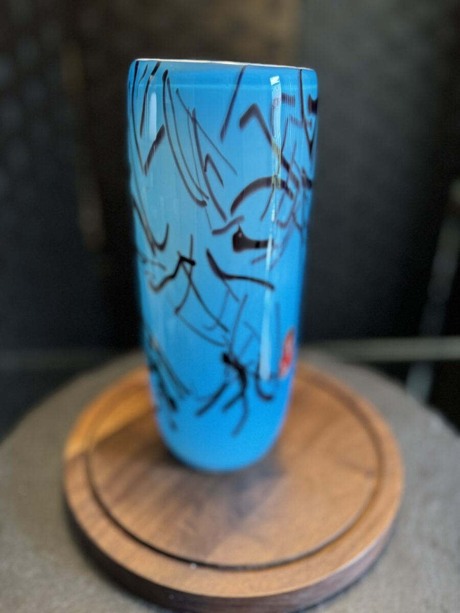 Eastern Art Glass Abstract Vase - Image 2