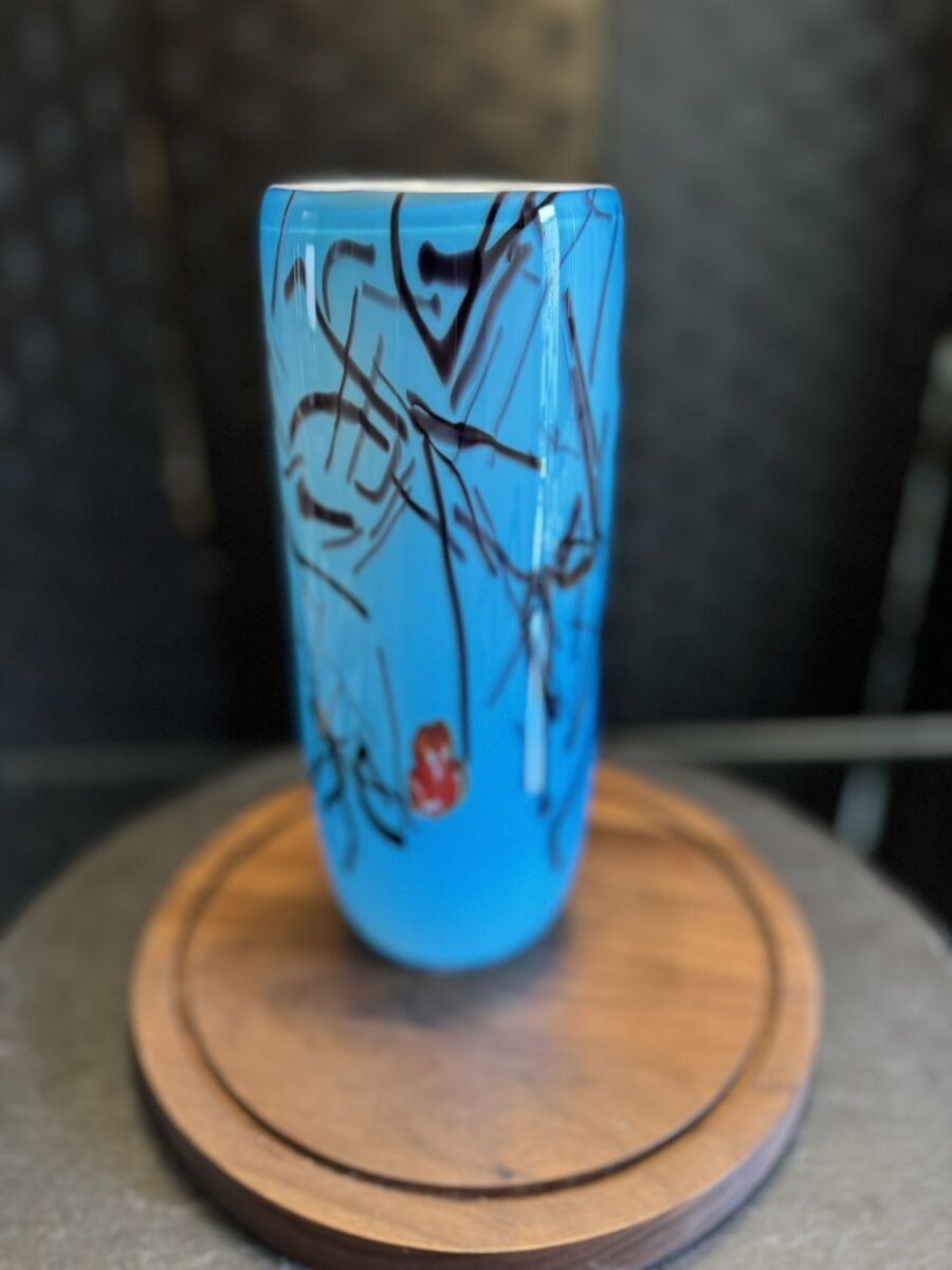 Eastern Art Glass Abstract Vase - Image 3