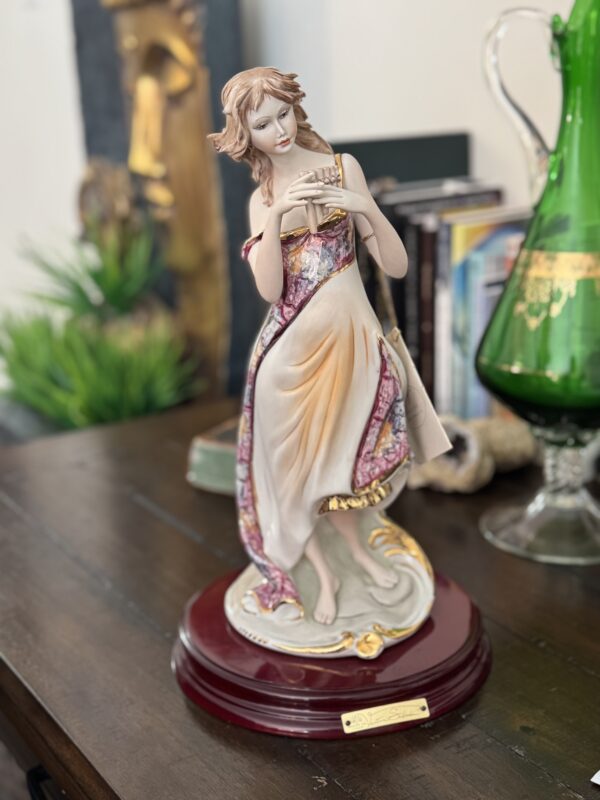 Alternative view of Sabadin Woman with Pan Flute Sculpture