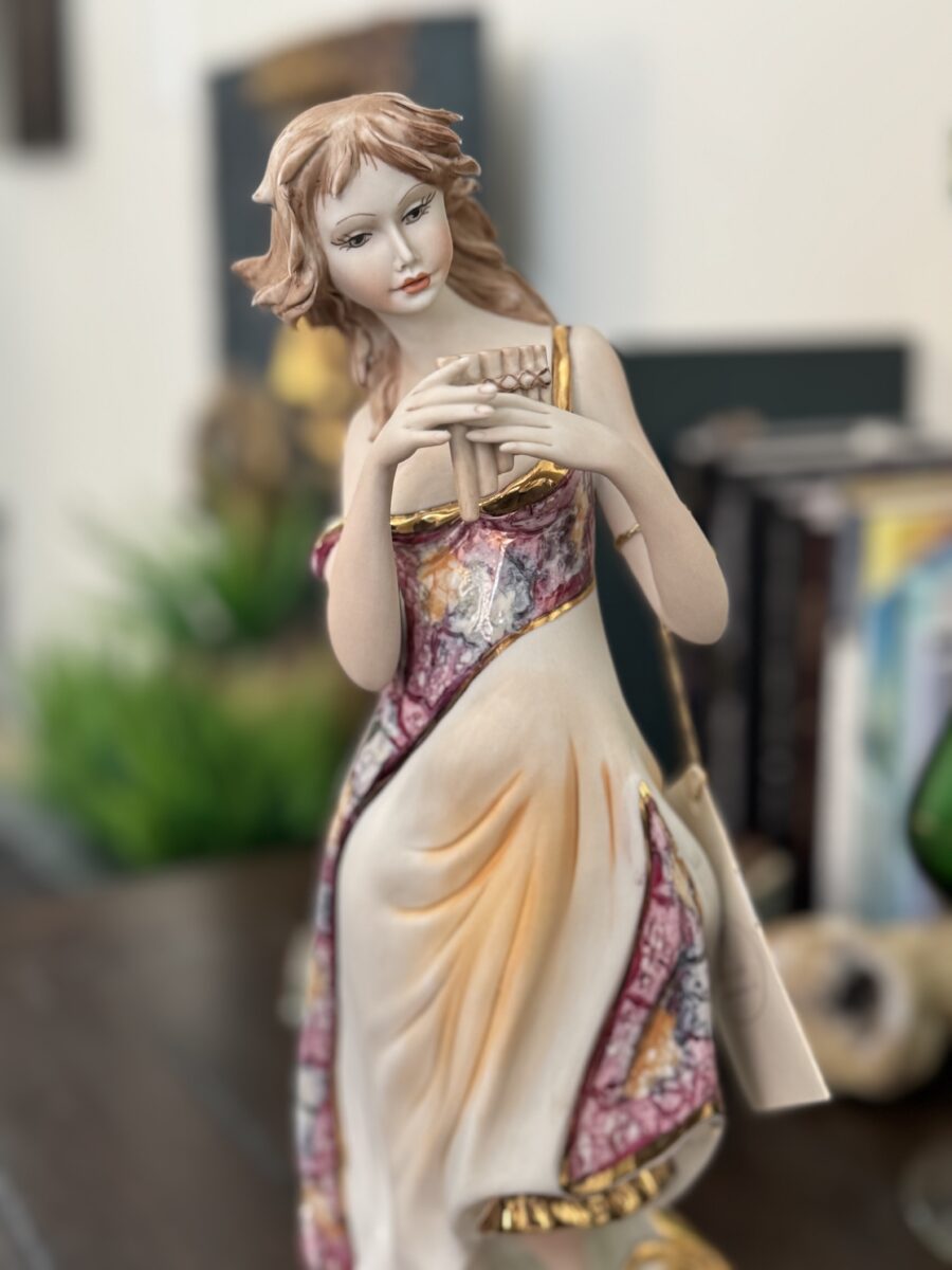 Sabadin Woman with Pan Flute Sculpture - Image 4
