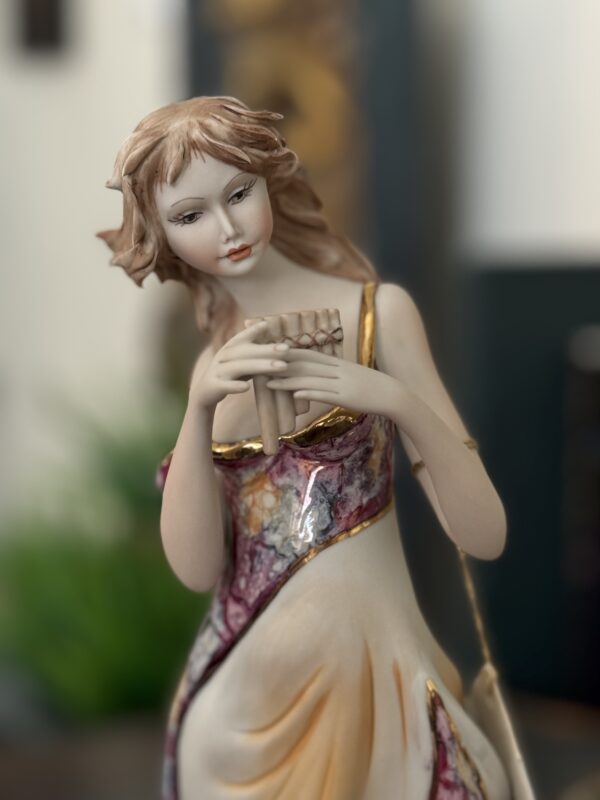Sabadin Woman with Pan Flute Sculpture