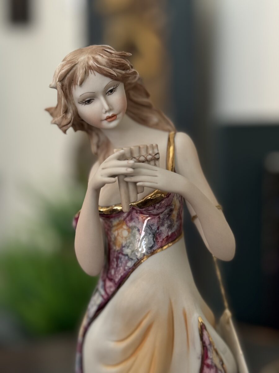 Sabadin Woman with Pan Flute Sculpture