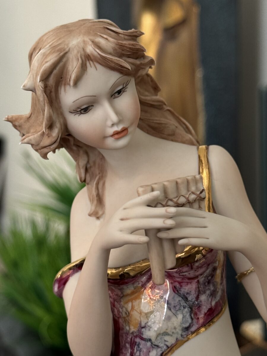 Sabadin Woman with Pan Flute Sculpture - Image 6
