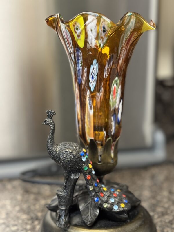 Alternative view of Peacock Milfiori Accent Lamp