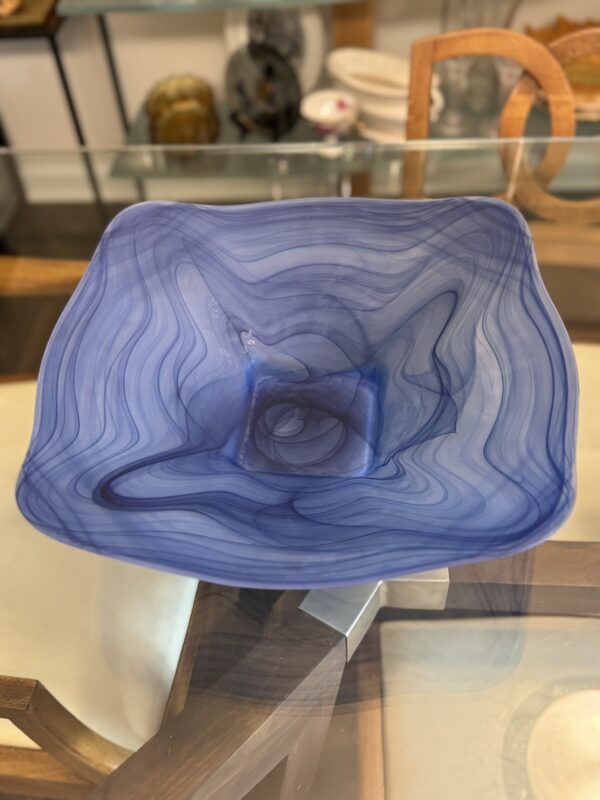 Blue Swirl Art Glass Bowls
