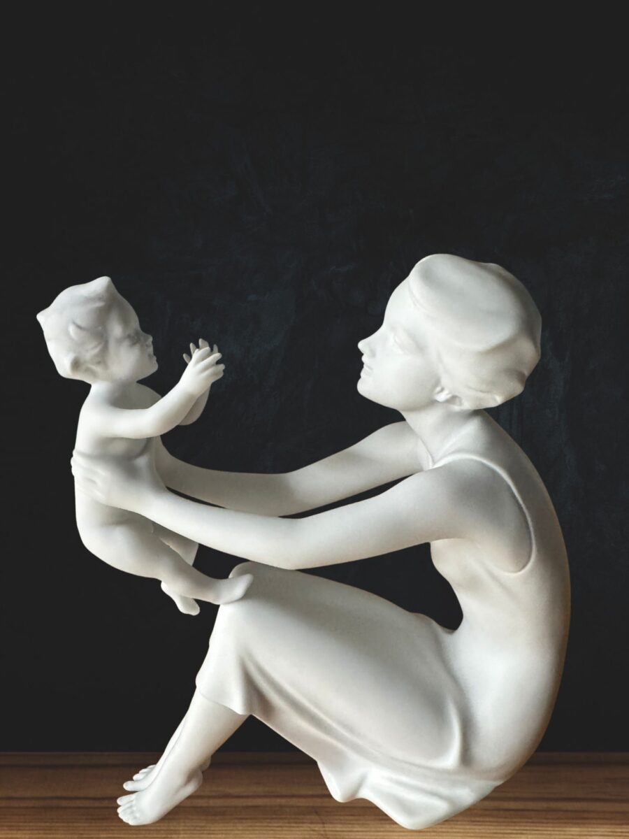 Kaiser Porzellan Bisque Mother & Child Figurine