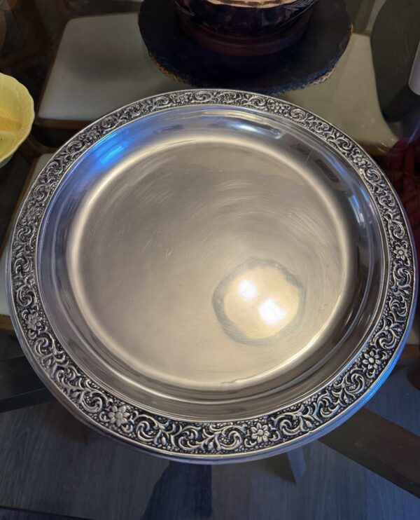 Wilton Armetale Floral Rim Lazy Susan Serving Tray