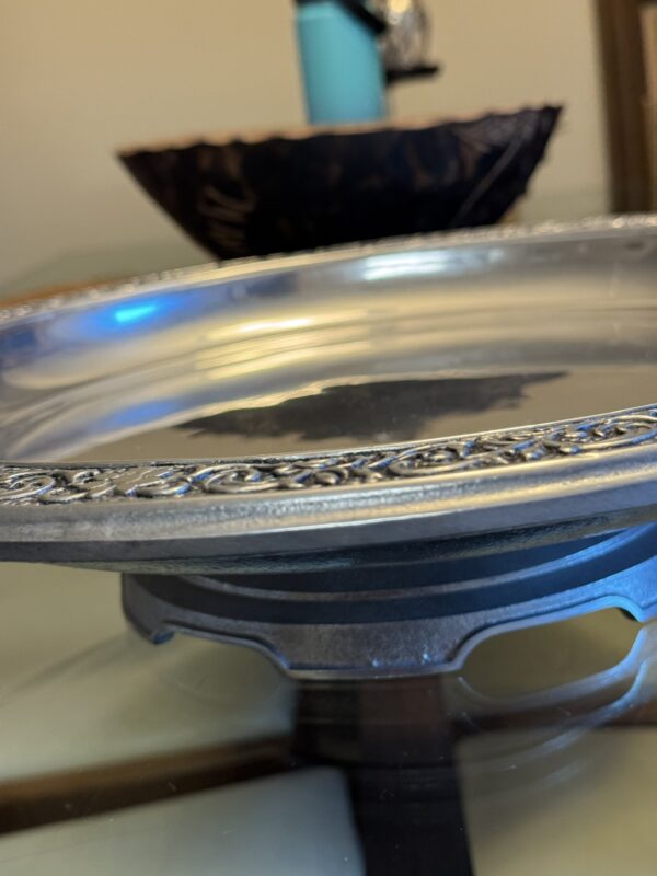 Alternative view of Wilton Armetale Floral Rim Lazy Susan Serving Tray
