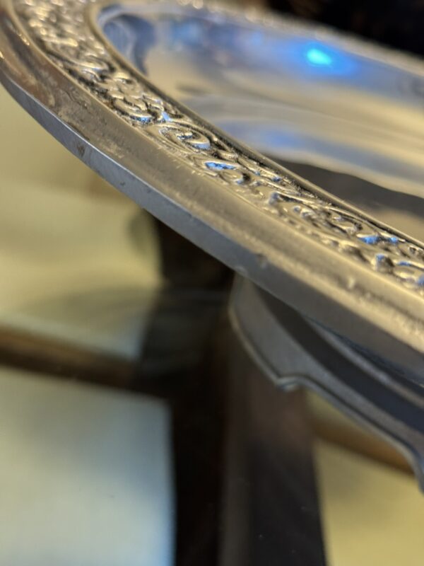 Wilton Armetale Floral Rim Lazy Susan Serving Tray - Image 4