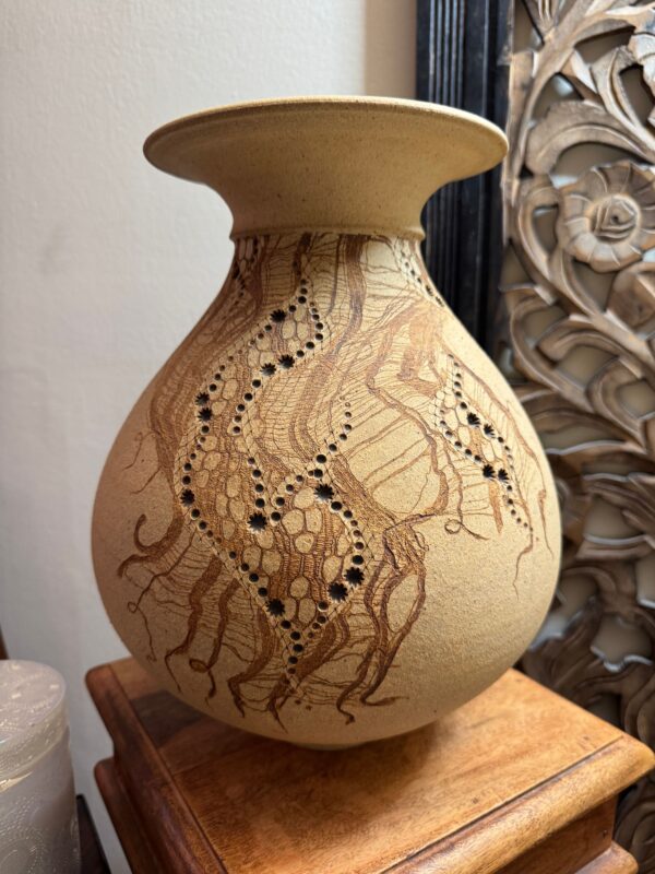 Don McWhorter Large “Snakeskin” Sgraffito Stoneware Vase - Image 1