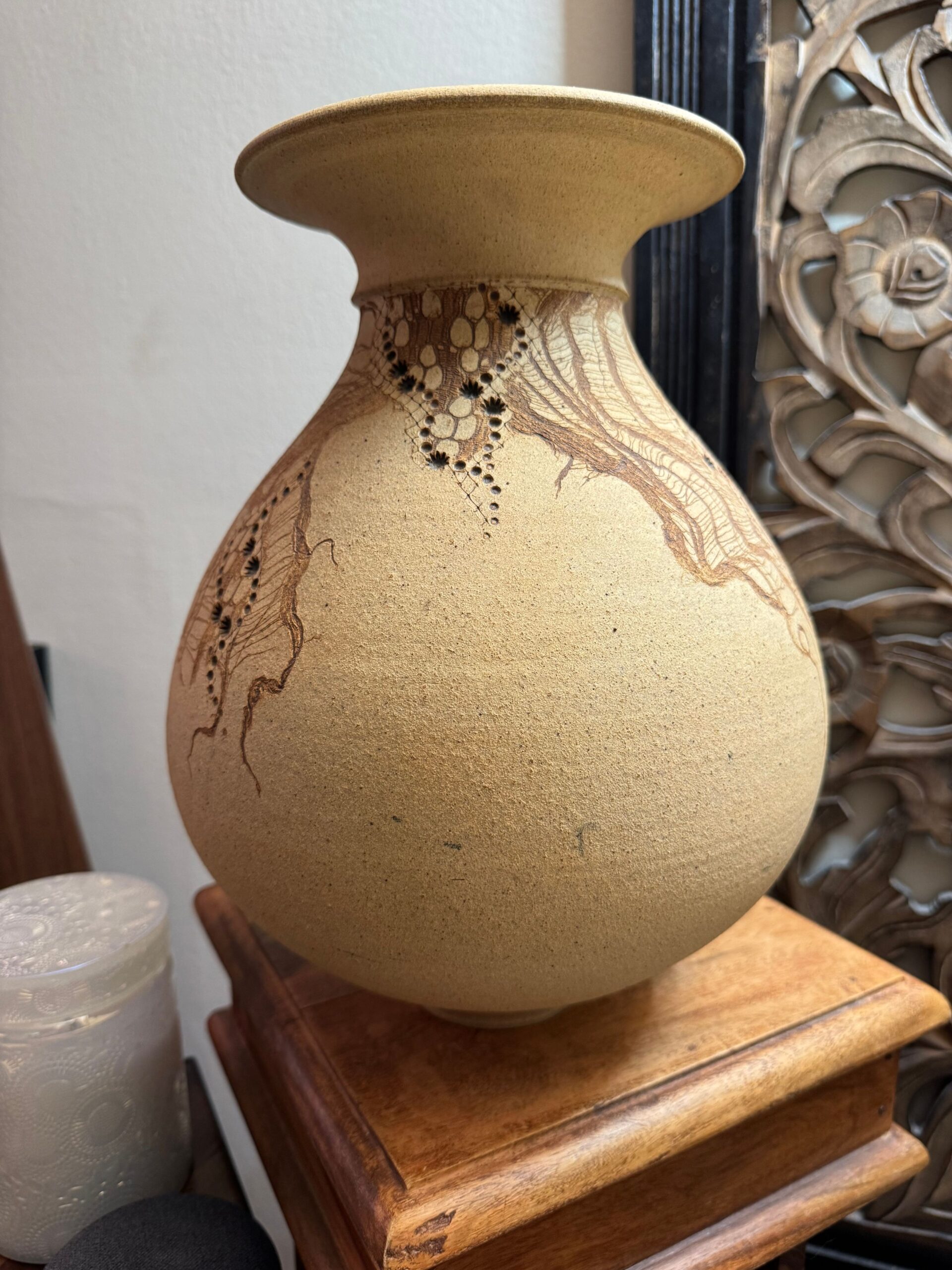 Don McWhorter Large “Snakeskin” Sgraffito Stoneware Vase - Image 2