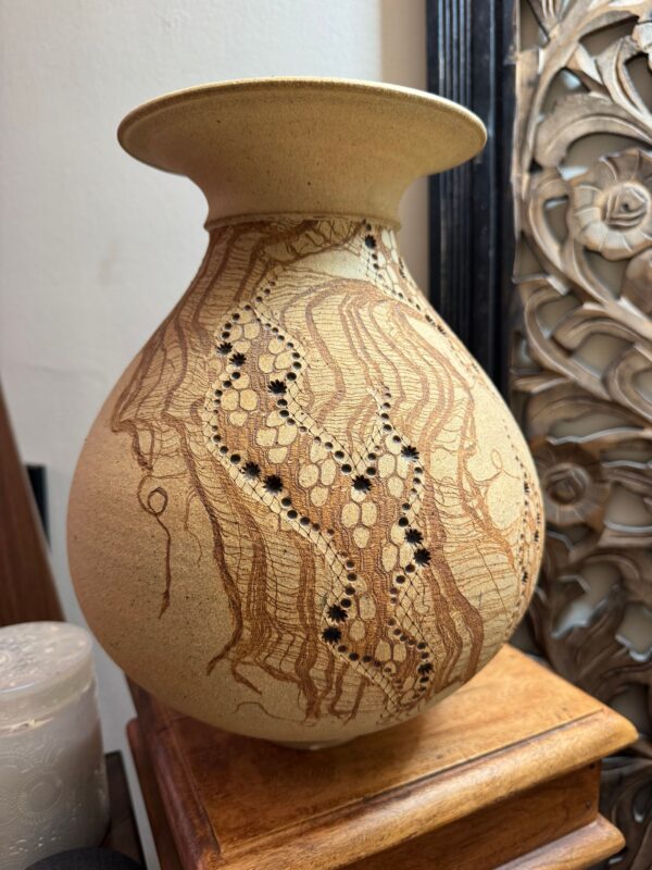 Don McWhorter Large “Snakeskin” Sgraffito Stoneware Vase - Image 3