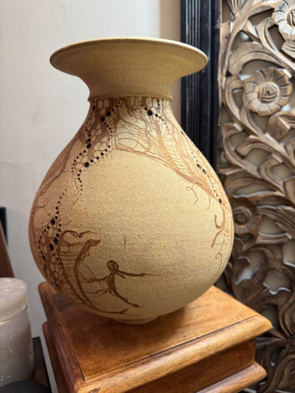 Don McWhorter Large “Snakeskin” Sgraffito Stoneware Vase - Image 4